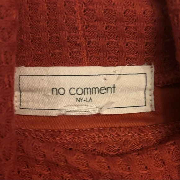 No Comment Womens Long Sleeve Turtleneck Rust Waffle Weave Bodycon Dress Sz Sm - Picture 3 of 8